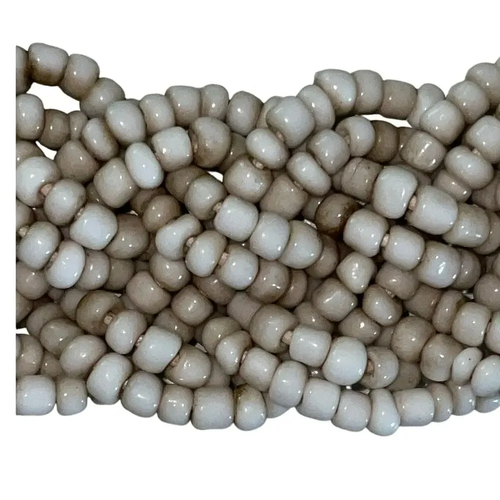Anthropologie Braided Woven Beaded Belt with Wood Discs & Tassel Fringe